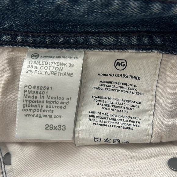 Ag Adriano Goldschmied men’s Tellis modern slim jeans 30x34 distressed NWT - Picture 16 of 16